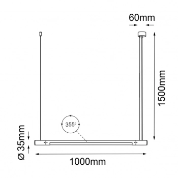 Ibara Z lampa wisząca czarna 100cm 5053