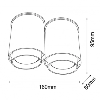 Iga 2 lampa sufitowa 9,5cm 2xGU10 biała 7015