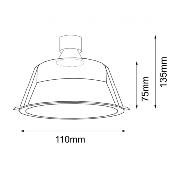 Kami lampa wpuszczana 1xGU10 czarna 3326