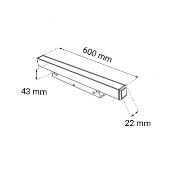 Komatsu spot magnetyczny 60cm 48V LED 20W 1600lm 4000K biały 6547