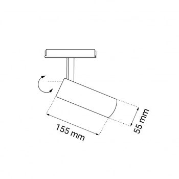 Komassa spot magnetyczny system Komatsu 48V 15W 1200lm 5,5cm LED 15W 1200lm 3000K czarny 6624