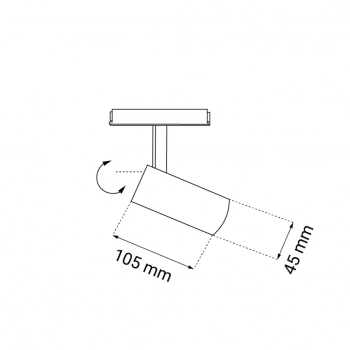 Komassa spot magnetyczny system Komatsu 48V 7W 560lm 4,5cm LED 7W 560lm 3000K czarny 6639