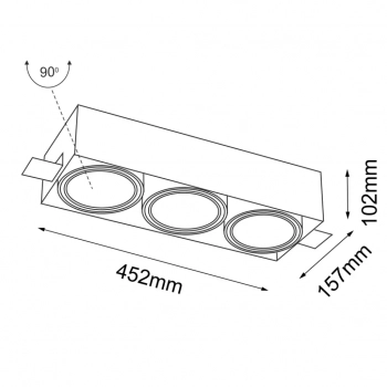 Komoro 3 lampa wpuszczana czarna 3310