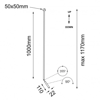 Kosame R1 reflektor 117cm 1xG9 złoty 2035