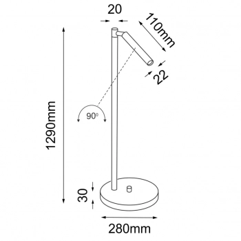 Kosame F lampa podłogowa 129cm 1xG9 złota 2038