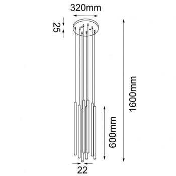 Kosame 8 lampa wisząca 60cm 1xG9 złota 5203