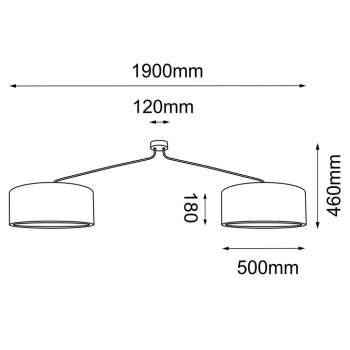 Lamego 2 Z lampa wisząca czarna 190cm 5194