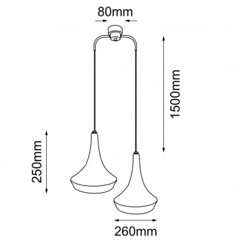 Mahaka 2 lampa wisząca 2xE27 czarna