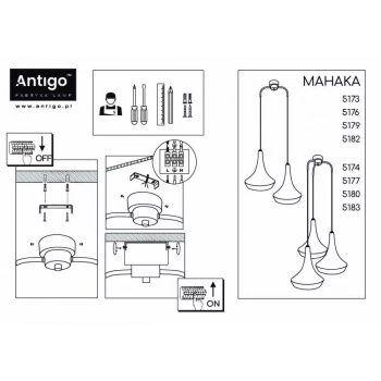 Mahaka 3 lampa wisząca 3xE27 czarna