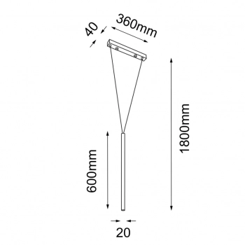 Miaki 1 lampa wisząca 60cm 1xG9 czarna 5162