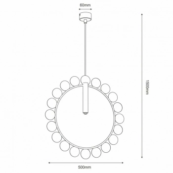 No. O lampa wisząca 1xG9 platynowa