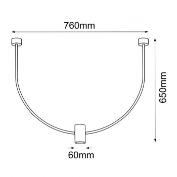 No. C 760mm lampa wisząca 1xG10 platynowa