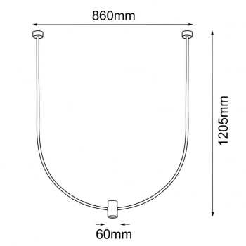 No. C 860mm lampa wisząca 1xG10 czarna