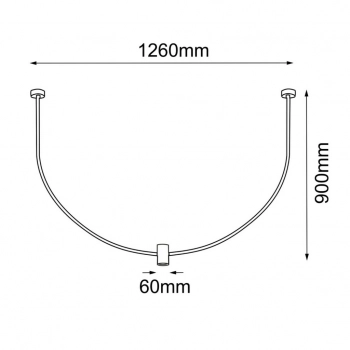 No. C 1260mm lampa wisząca 1xG10 czarna