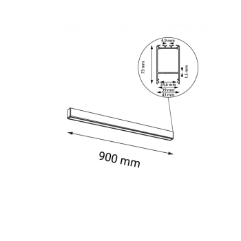 Numata lampa sufitowa biały 90cm 3000K 1963