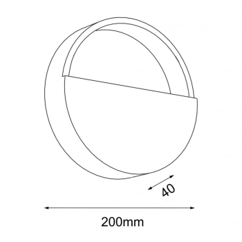 Omono kinkiet 20cm 1xG9 czarny 4039