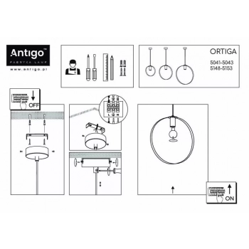 Ortiga 1 lampa wisząca 1xG10 czarna