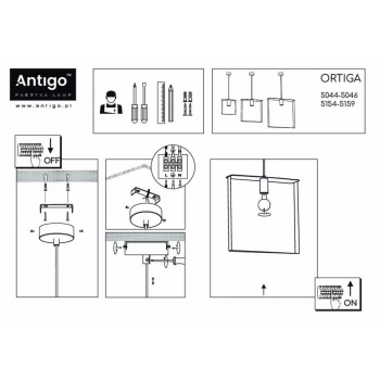 Ortiga 5 lampa wisząca 1xG10 platynowa