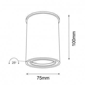 Osaka lampa sufitowa czarny 10cm 1119