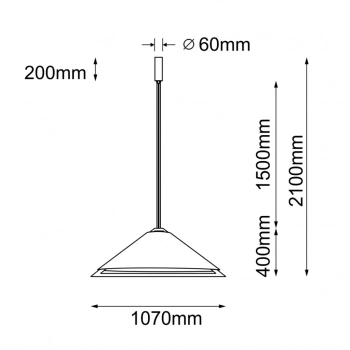 Ponte 1070 lampa wisząca LED 23W 2808lm 3000K biała