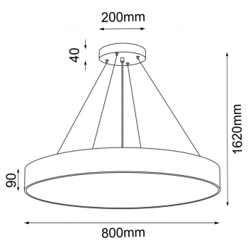 Sengo P 80 lampa wisząca 80cm 5xE27 czarna 5212