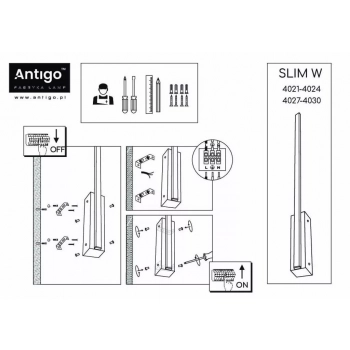 Slim W 120 kinkiet LED 12W 1465lm 3000K czarny