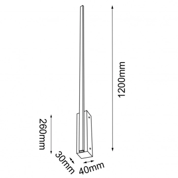 Slim W 120 kinkiet LED 12W 1465lm 3000K czarny