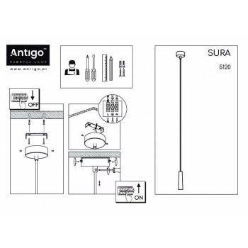 Sura 1 lampa wisząca 1xG9 czarna