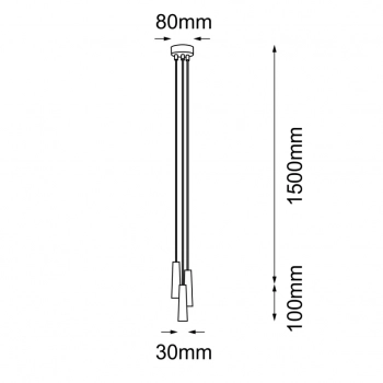 Sura 3 lampa wisząca 3xG9 czarna