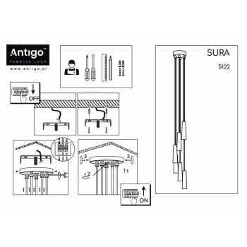 Sura 6 lampa wisząca 6xG9 czarna