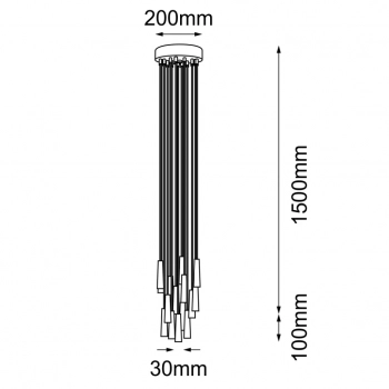 Sura 15 lampa wisząca 15xG9 czarna