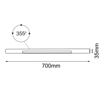 Mafra lampa modułowa czarna 70cm 5102