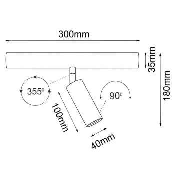 Mafra 1 lampa modułowa 1xGU10 MR11 czarna 5106