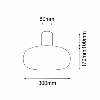 Tanpo O lampa sufitowa 30cm 1xG9 czarna 1094