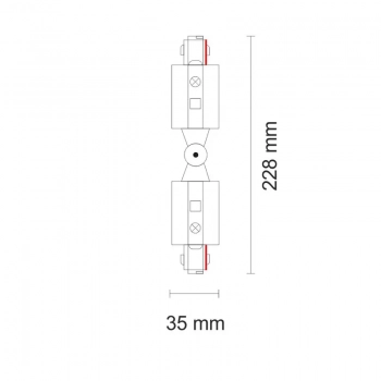 Łącznik nastawny szynoprzewódu 3F 230V czarny