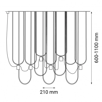 Udin 6 lampa wisząca 6xGU10 MR11 czarna