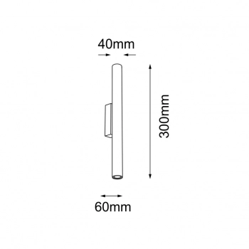 Yabu K2 kinkiet czarny 30cm 4048