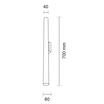 Yabu K1 kinkiet czarny 70cm 4426