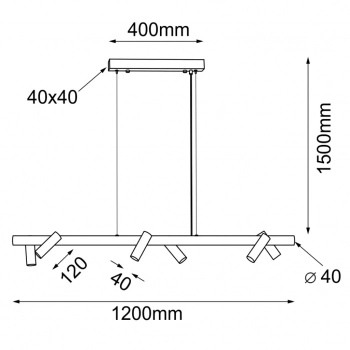 Yabu 6 lampa wisząca 120cm 6xGU10 MR11 biała 5064