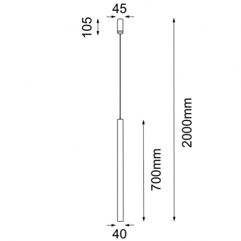 Yabu 1 lampa wisząca czarna 70cm 5526