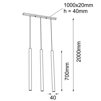 Yabu 3 lampa wisząca 70cm 3xGU10 MR11 biała 7574