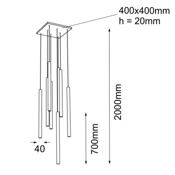 Yabu 8 lampa wisząca 70cm 8xGU10 MR11 biała 7577