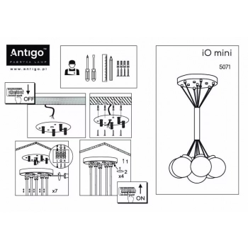 iO 7 mini lampa wisząca 7xE14 czarna