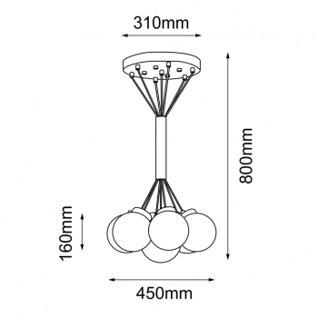 iO 7 mini lampa wisząca 7xE14 czarna