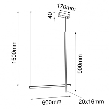 No. 4 lampa wisząca 60cm LED 15W 1832lm 3000K czarna 5063