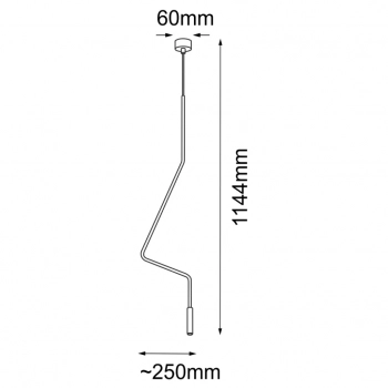 No. Vi 1 lampa wisząca czarna 114,4cm 5139