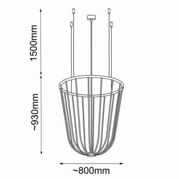 No. moon O Z lampa wisząca 80cm 1xGX53 czarna 5143