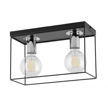 Vox 2 lampa sufitowa 2xE27 czarna, srebrna 40699 Sigma