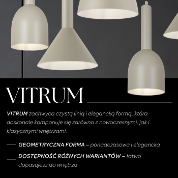 Vitrum lampa wisząca 1xE27 41104 szary beż