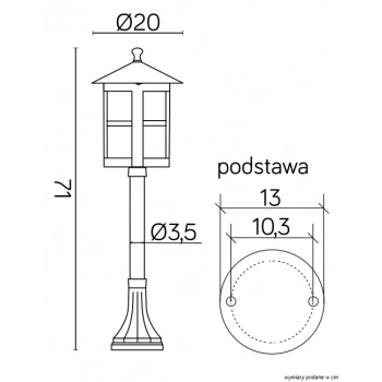 Cordoba II K 5002/3 TD lampa zewnętrzna stojąca IP23 E27
